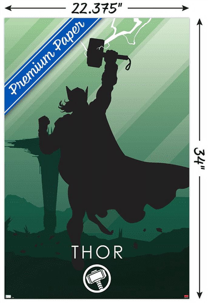 Marvel Heroic Silhouette - Thor Wall Poster, 22.375" x 34"