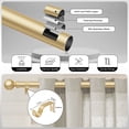 thumbnail image 3 of HEI! DEAR 1" Matte Gold Round Ball Adjustable Single Curtain Rod for Windows,36-88", 3 of 7