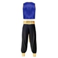 thumbnail image 2 of Doomiva Men's Arabian Prince Costume Street Rat Suits Open Front Waistcoat with Belted Pants Royal Blue&Black 3XL, 2 of 5