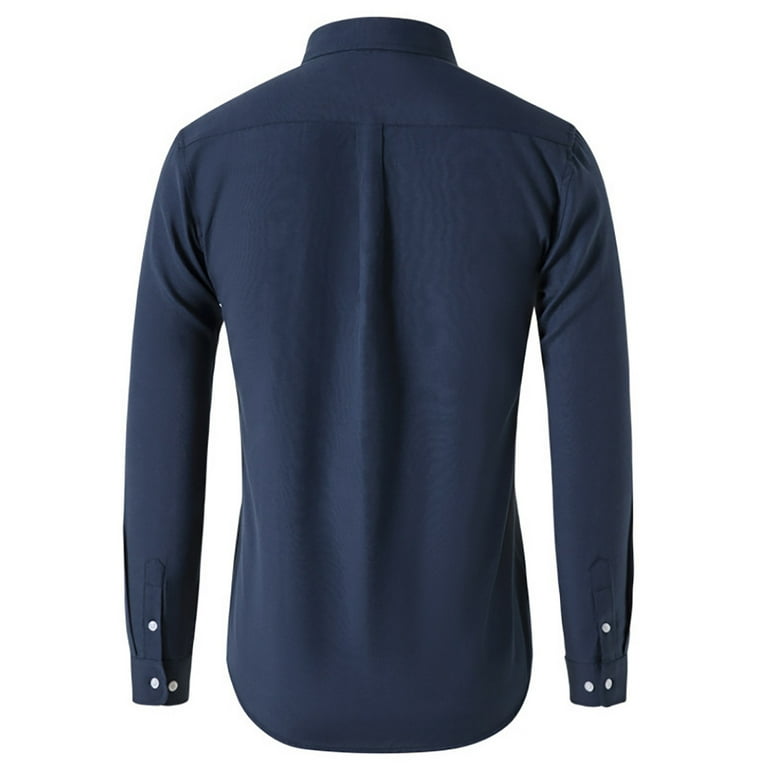 Navy blue dress shirt walmart sales