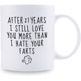thumbnail image 2 of 27th Wedding Anniversary Mugs for Husband from Wife - After 27 Years I Still Love You More Than I Hate Your Farts Mug - 27 Year Anniversary 11 oz Coffee Mug for Boyfriend Him, 2 of 6