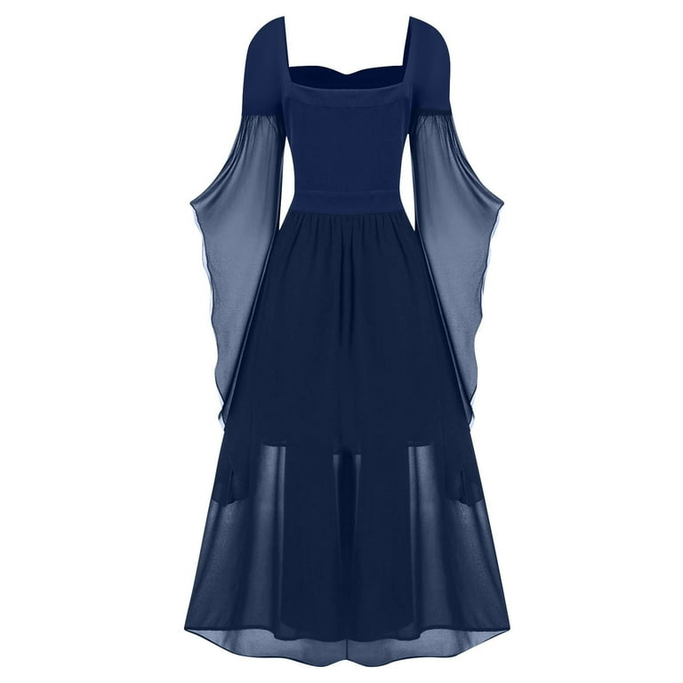 Meichang Costumes for Women 2024 Square Neck Fairy Dress Chiffon Vintage  Dress Flare Shoulder Renaissance Dress - Walmart.com