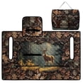thumbnail image 3 of LedBack Heavy Duty Golf Cart Blanket Seat Covers Deer Camo Hunting Print Golf Cart Towel Seat Covers with Pockets Suitable for All Seasons, Brown, 3 of 7
