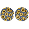thumbnail image 2 of FREEAMG Brilliant Sunflower Car Coasters 2 PCS Drinks Absorbent Ceramic Stone Car Coasters with Fingertip Grip Car Cup Holder Coasters, 2 of 6