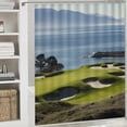 thumbnail image 6 of Creowell Mountains Ocean View Panoramic Pretty Shower Curtain Bathroom Decor 100％ Polyester Fiber Chic Modern Style with Hooks 60x72, 6 of 7