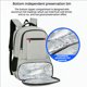 thumbnail image 2 of Minnieouse Mochila Térmica Para Picnics Equipada Con Cable De Datos Y Mochila Para Auriculares Bolsa Impermeable Para Hombres Mochilas Gris claro, 2 of 6