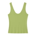 thumbnail image 5 of Basic Lace Trim Tank Tops for Women Summer Ribbed Pullovers Loose Sleeveless Going Out Casual T-Shirt, 5 of 7
