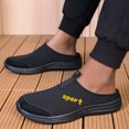 thumbnail image 4 of Men's Backless Slip On Sneakers Walking Shoes Lightweight Close Toes Sandals with Arch Support Breathable Canvas Clogs Black Size 9, 4 of 6