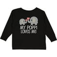 thumbnail image 3 of Inktastic My Poppi Grandpa Loves Me Boys or Girls Long Sleeve Toddler T-Shirt, 3 of 5