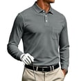 thumbnail image 6 of Fabrcox S-4XL Long Sleeve Polo Shirts for Men with Pockets Collared Work Shirt for Men Office Casual Plain Classic Fit Workout Golf Shirt Men Gray XXXL, 6 of 8