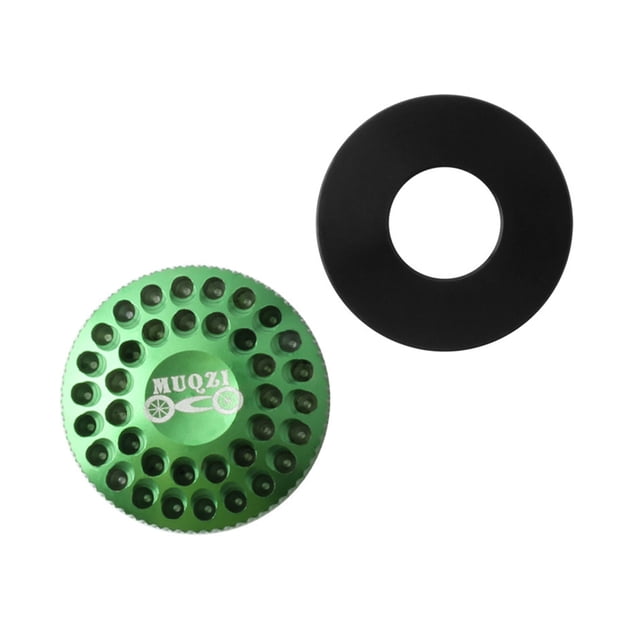 Tignapoo CNC Aluminum Alloy Mountain Bike Front Fork Cap - Shock Absorber Lockout Protection Cover in Green, Lightweight Design with Additional Pad for Enhanced Compatibility