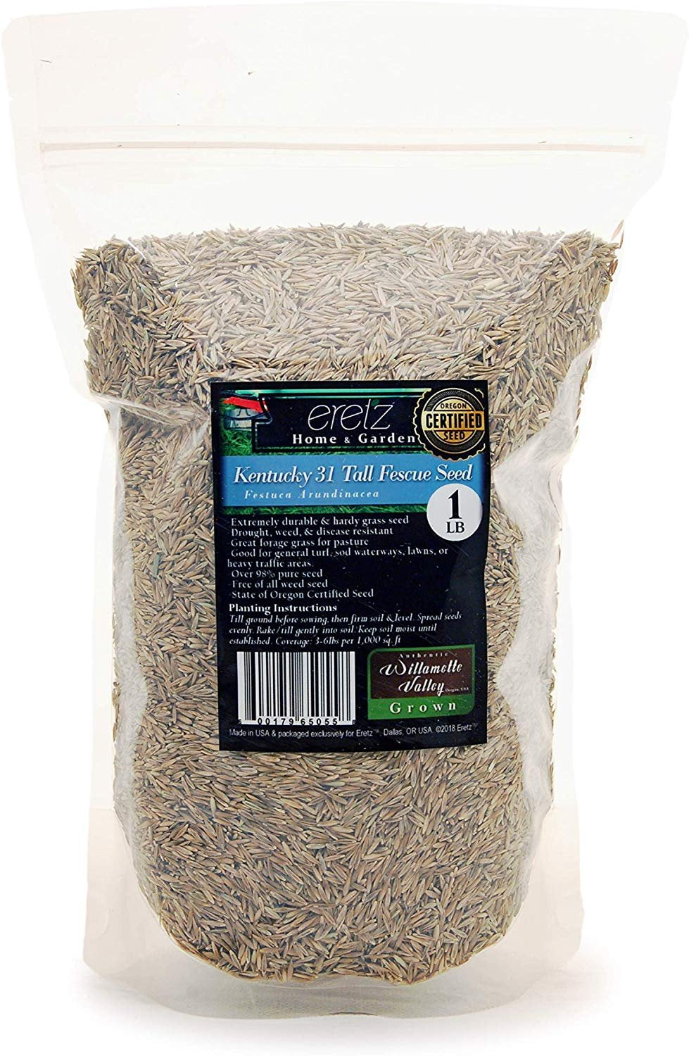 Kentucky 31 K31 Tall Fescue Grass Seed by Eretz 1lb CHOOSE SIZE