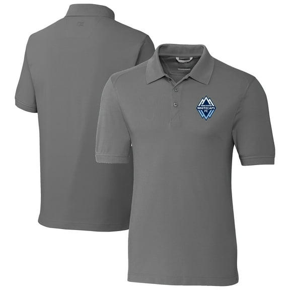 Men's-Cutter & Buck  Gray Vancouver Whitecaps FC Big & Tall Advantage Eco Tri-Blend Pique Polo