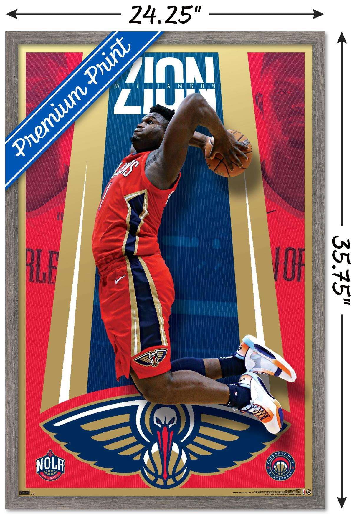 NBA New Orleans Pelicans - Zion Williamson 20 Wall Poster, 22.375" x 34", Framed