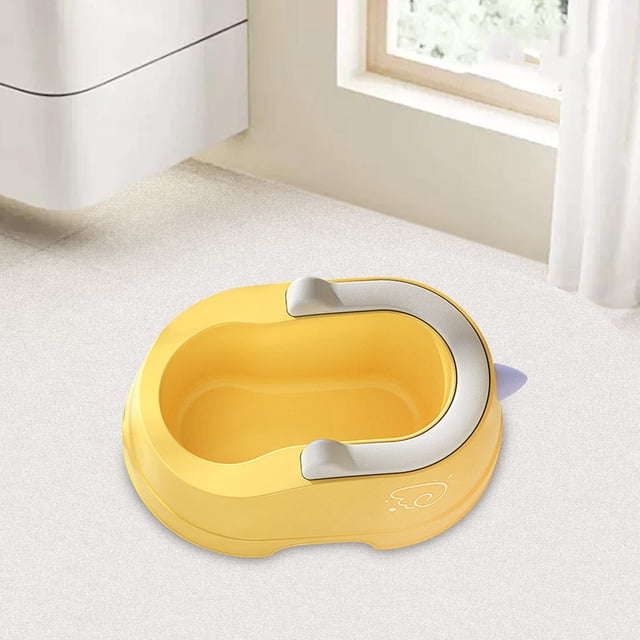 Lavabo A Tope Para Niños Con Cojín Suave De PVC Para Recién Nacidos De 0 A 12 Años Amarillo