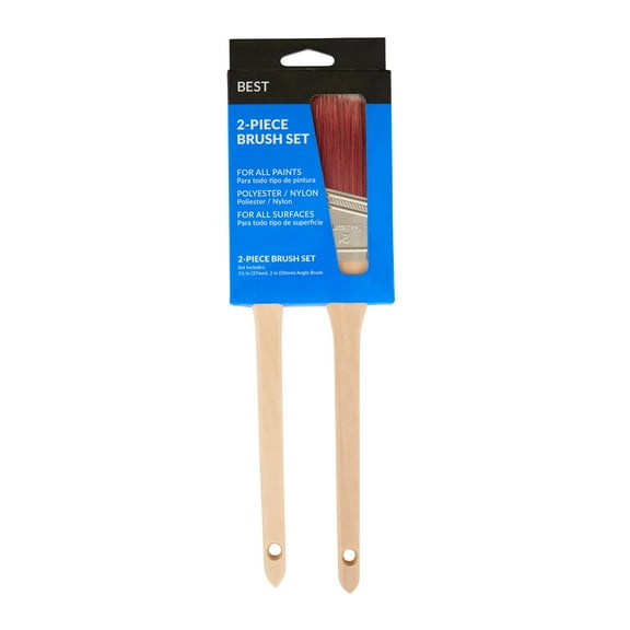 BEST 2-Piece Polyester-Nylon Angle Brush Set (1.5" & 2")