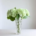 4pcs 21" Faux Green Hydrangeas Artificial Flowers, Real Touch Silk