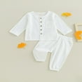 thumbnail image 2 of Unisex Fall Outfits  Solid Color Tops and Elastic Waist Pants for Kids, 2 of 9