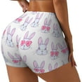 thumbnail image 2 of Vsdgher Heart Rabbit print Workout Shorts for Women Seamless Soft Smooth Gym Yoga Scrunch Active Exercise Fitness Shorts, 2 of 8