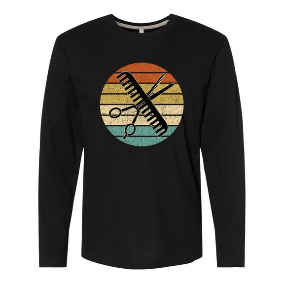 Inktastic Hair Stylist Barber Retro Sunset Long Sleeve T-Shirt
