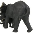 thumbnail image 5 of 14" x 9" Bronze Polystone Family Elephant Sculpture with Gold Foil Accents, by DecMode, 5 of 11