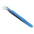 thumbnail image 3 of Pinzas para aplicar pestañas, de acero inoxidable, punta precisa, ligeras, para extensiones de pestañas, pinzas curvas azules., 3 of 14