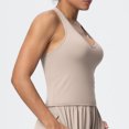 thumbnail image 6 of Laqbezok Women's Sexy V-Neck Halter Yoga Tank Top, Stylish Y-Back Sports Camisole, Athletic Crop Top, Stretchy Performance Workout Vest for Running and Gym Fitness, 6 of 8