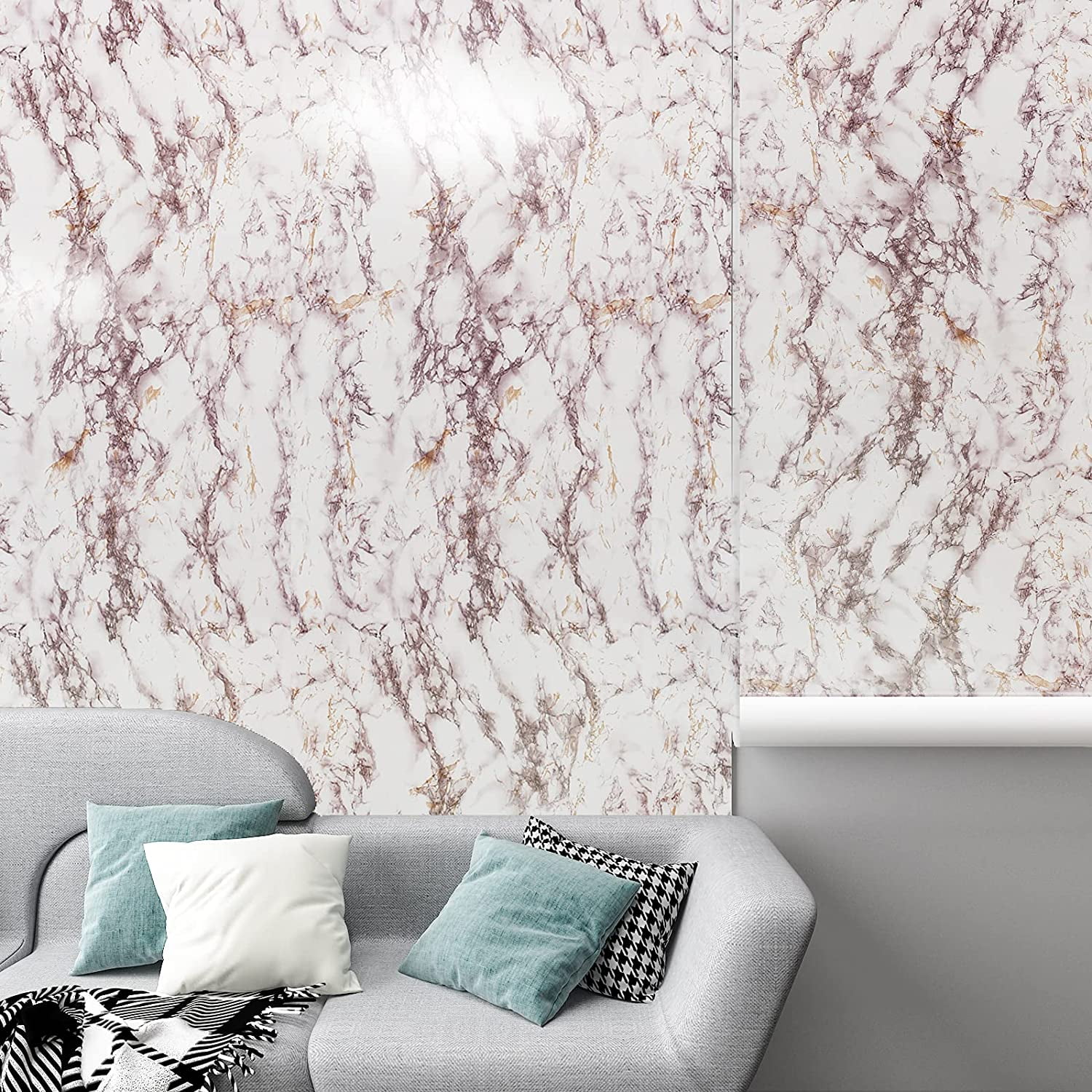 Cre8tive Grey Faux Marble Waterproof Wallpaper 24 Cre8tive Grey Faux Marble Waterproof Wallpaper 24