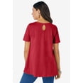 thumbnail image 2 of Roaman's Women's Plus Size Ultimate Cotton Crewneck Short Sleeve Swing Tee, 2 of 6