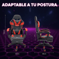 thumbnail image 4 of Silla Gaming con Reposapies y Luz LED Premium Gamer rojo 6.49 pulg TITANO SGCRPLED01BL, 4 of 5