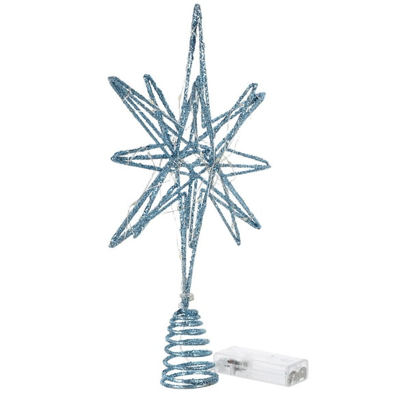 Raindrops Lighted Blue Metal Tree Topper Star for Christmas Decoration