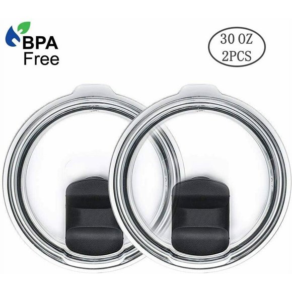 Janrevotw 2pcs 30 Oz Splash Spill Proof Magnetic Slider Lid For Yeti Rambler Tumbler Cup