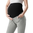thumbnail image 4 of qelini Maternity Jeans Plus Size over Belly for Women Flare Leg Demin Pants Elastic Stretchy Full Length Pants, 4 of 7