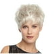 thumbnail image 2 of Pelucas con flequillo para mujer, peluca ondulada suelta Peluca de cabello liso corto blanco de moda y de moda para mujer con bandas para el cabello, 2 of 5