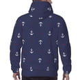 thumbnail image 7 of Haiem Anchor Heart Blue Patterned Men's Hoodie with Kangaroo Pocket - Ideal Pullover Sweatshirt for Daily Wear, Travel, and Home-Medium, 7 of 7