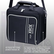 omarando Carrying Case for Xbox Bag,Compatible with XBOX SERIES X/S, Accessory Storage for Xbox Games and Accessories,with Game Pad Protection Box (Black-White)