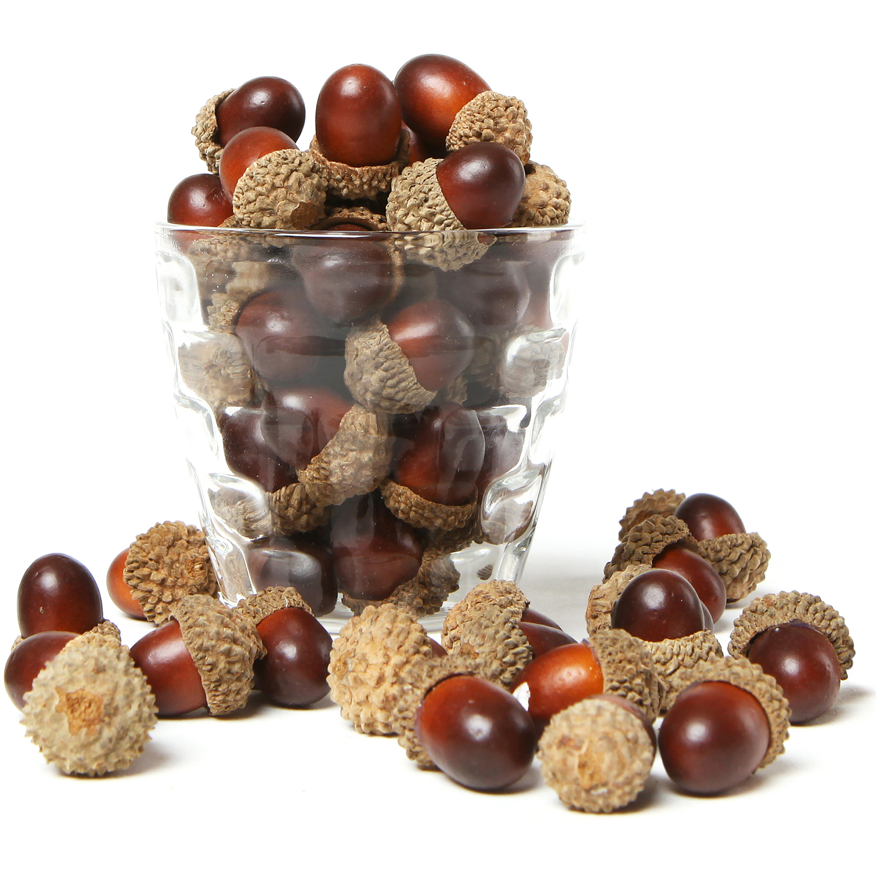100 pieces Brown Assorted Artificial Acorn Caps, Autumn Vase Filler