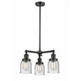 thumbnail image 1 of Innovations 207-BK-G54-LED Small Bell 3 Light Chandelier part of the Franklin Restoration Collection, Matte Black, 1 of 1