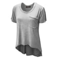 thumbnail image 2 of MBJ WT938 Womens Oversized Raw-Edge Pocket Tee M HEATHER_GREY, 2 of 3