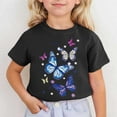 thumbnail image 2 of Short Sleeve Shirts for Girls Size 7/8 Butterfly Shirts Cute Tops Summer Shirts Soft Blouse Pullover T Shirt Fashion Shirts #Black(5-6 Years), 2 of 4