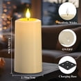 thumbnail image 2 of SoulBay Flameless Candles Rechargeable, 4 Pack LED Flickering Waterproof White Pillar Candles with Magnetic Charging Base Remote, 2 of 9