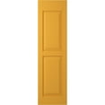 thumbnail image 6 of 15"W x 62"H Americraft Two Equal Flat Panel Exterior Real Wood Shutters (Per Pair), Turmeric, 6 of 10
