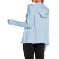 thumbnail image 6 of Pinspark Women's UPF 50+ Sun Protection Hoodie Jacket Cooling Long Sleeve Athletic Running Shirt Lightweight Full Zip Workout Top for Hiking Travel, 6 of 6