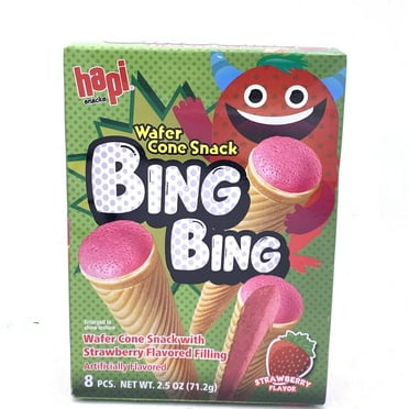 Hapi Bing Bing Cone Snack-Strawberry 2.5oz/ 71.2g (8pcs)