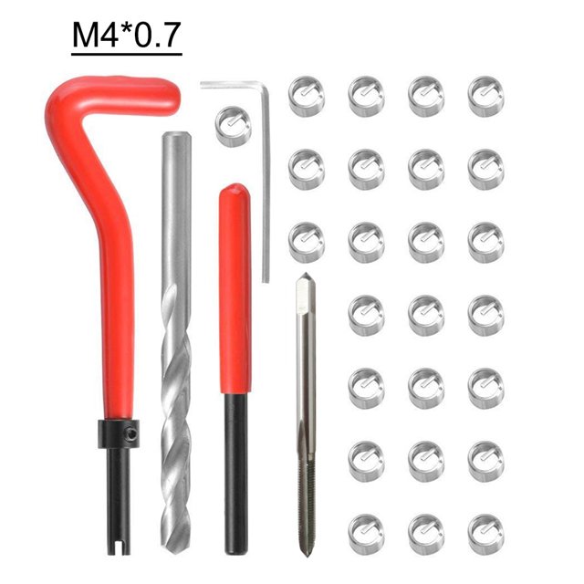 Ensemble de 30 Pcs d'Insertion de Réparation de Filetage Métrique M3 M4 M7 M9 M11 Hélicoïdal Voiture Pro Bobine