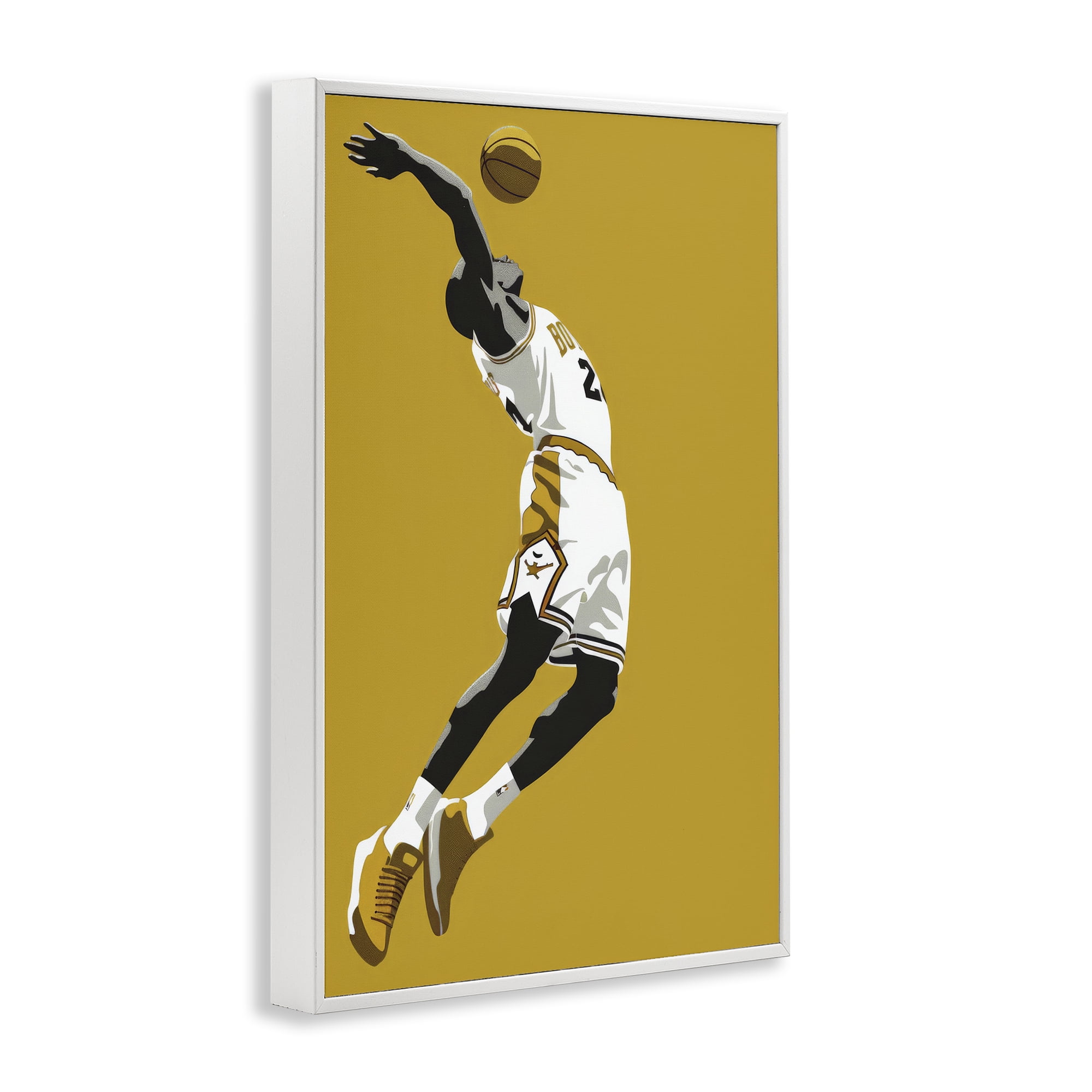 Stupell Industries Iconic Basketball Dunk White Framed Giclee Art, design by Ray Powers