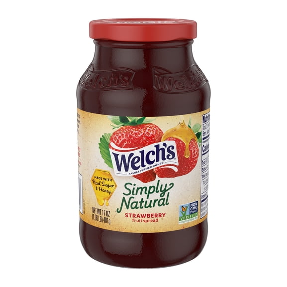 Welch's Simply Natural Strawberry Spread, 17 oz Jar