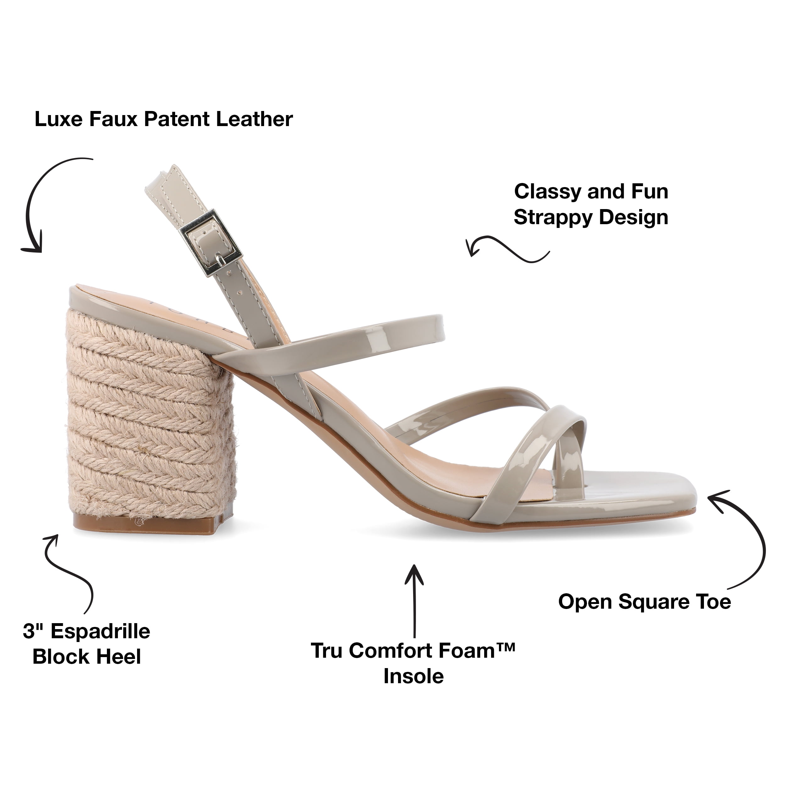Journee Womens Olivina Jute Covered Block Heel Dress Sandals