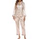thumbnail image 2 of Conjunto de pijamas de mujer Gibobby Ropa de dormir de satén Beige L, 2 of 5