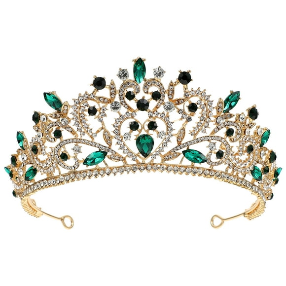 KAKOWELY Tiara de novia con diamantes de imitación para niña, corona de boda, diadema de novia con diamantes de imitación